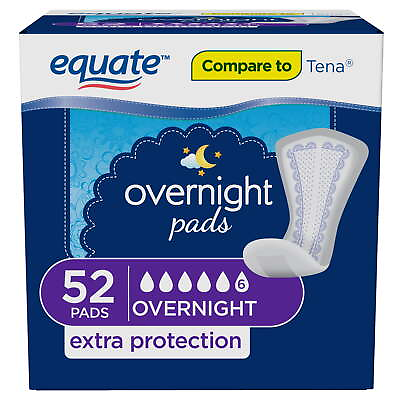 #ad Equate Overnight Women#x27;s Ultimate Regular Incontinence Pads 52 count