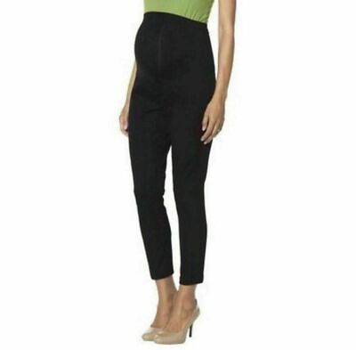 #ad New Women#x27;s Maternity Clothes Over Belly Ankle Dress Pants Black NWT Size M