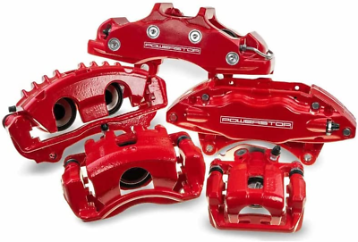 #ad Front S1379 Pair of High Temp Red Powder Coated Calipers