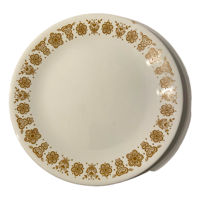 #ad x1 Vintage Corelle Butterfly Gold 10 inch Dinner Plate White and Gold