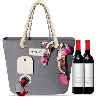 #ad Canvas Shoulder Tote Lunch box Bag Insulated Wine Purse Storage For Beach Picnic