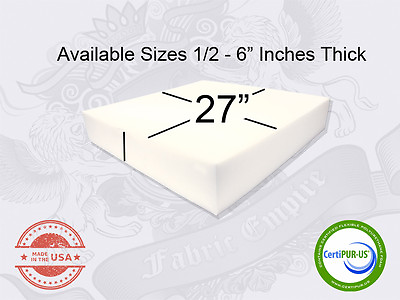 #ad 27quot; x 27quot; Square Upholstery Cushion Replacement Foam Sheet FREE SHIPPING