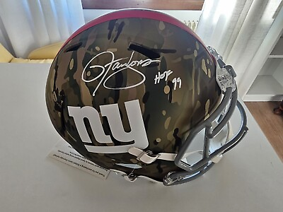 #ad Lawrence Taylor Signed Giants Authentic Camo F S Helmet w HOF Beckett White 🔥