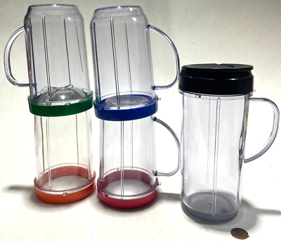 #ad 16oz Tall Cup Jar Mug Tumbler W Handles Compatible W Magic Bullet Blenders