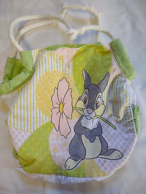 #ad Women’s Disney Shoulder Handbag Medium SZ Cotton Rabbit Flower Design w Pockets