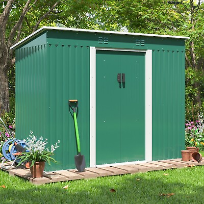 #ad 9#x27;x4#x27; Outdoor Storage Shed Garden Tool Shed with Air Vent and Lockable Doors