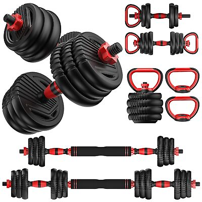 #ad Adjustable Dumbbell Set 55LB Free Weights Dumbbells 4 in 1 Weight Set Dumbbell
