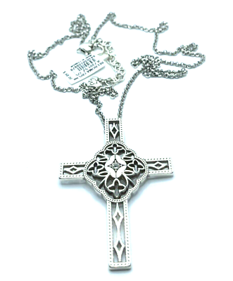 Brighton Bella Roma Cross Crystals Religious Convertible Necklace 24quot; NWT