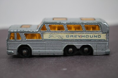 #ad Vintage Matchbox Lesney NO. 66 Silver Greyhound Coach Bus Made In England LQQK