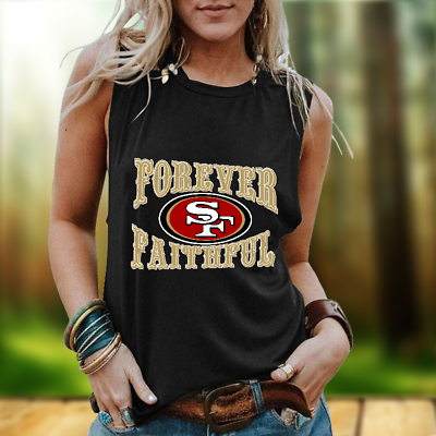 #ad Forever Faithful 49ers San Francisco Womens Tank Sleeveless Tee Fans Vest Tops