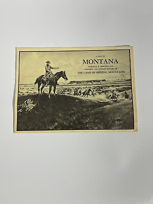 #ad MONTANA STATE Pictorial Map Vintage 1937 Shining Mountains Irvin Shope Highway