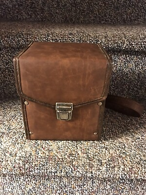 #ad Polaroid One Step Leather Case Brown Vintage Shoulder Bag Strap Padded 70s 80s