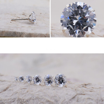 #ad 6mm Women Stud Earrings Round Simple Jewelry Gift Modern 1 Pair