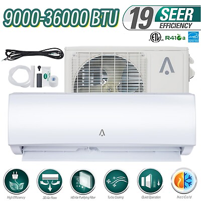 #ad 9000 24000 36000 BTU Mini Split Air Conditioner Heat Pump 19 SEER Smart AC Unit
