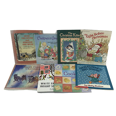 #ad Small Paperback Kid#x27;s Books About Christmas amp; Winter Set of 8 Pre owned Si