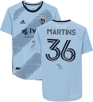 #ad Luis Martins Sporting KC Signed Match Used #36 Blue Jersey from the 2020 Season