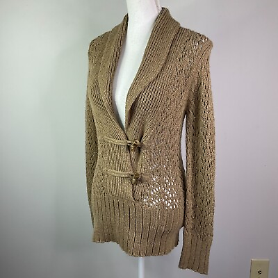 #ad Old Navy Sweater Brown Womens Medium Acrylic Wool Angora Blend Heavy