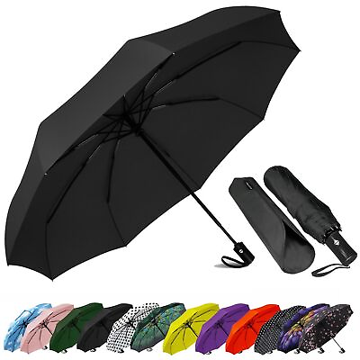 #ad Windproof Travel Compact Umbrella Automatic Umbrellas for Rain Compact Foldin...
