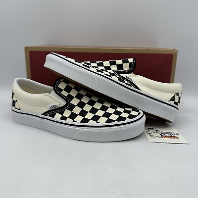 #ad VANS CLASSIC SLIP ON CHECKERBOARD SHOES VN000EYEBWW SIZE MENS 6.5 WOMENS 8