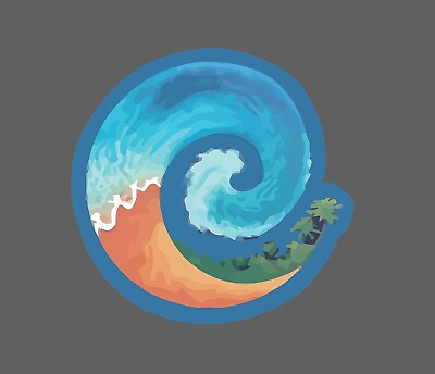 Ocean Swirl Sticker Beach Waterproof Buy Any 4 For $1.75 Each Storewide $2.95