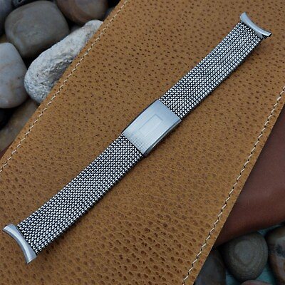 #ad 19mm 18mm Stainless Steel Expansion Mesh Evinger USA Unused Vintage Watch Band