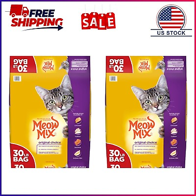 #ad 2 Pack Meow Mix Original Choice Dry Cat Food 30 Pounds