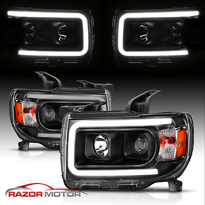 #ad LED 15 16 17 18 19 20 21 22 For GMC Canyon DRL Black Projector Headlights