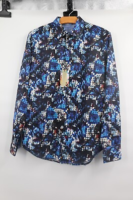 #ad Robert Graham Embroidered Geometric Colorful Sport Shirt $268 Small