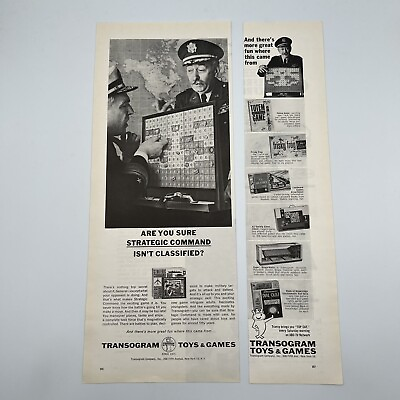 #ad Transogram Toys Games 1962 Vtg Print Ad Strategic Command Frisky Frog Totem Game