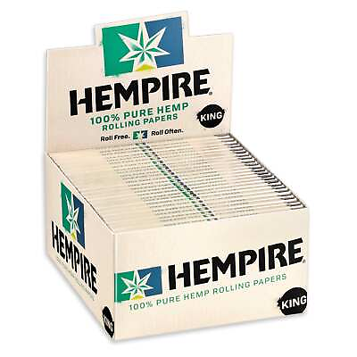 #ad Hempire Rolling Papers KING SIZE Pure Hemp Cigarette Paper Box of 50 Booklets