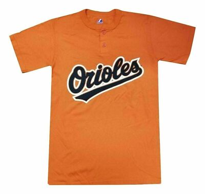#ad NWOT Majestic MLB Mens Baltimore Oriol Baseball Shirt SM XLHenley official