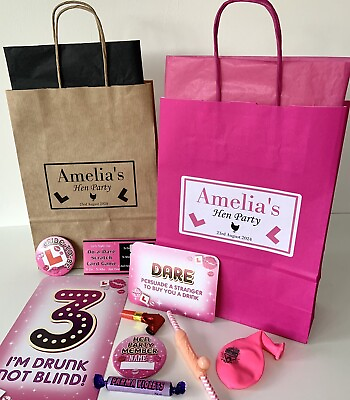 #ad Hen Night Party Bag Personalised and Filled