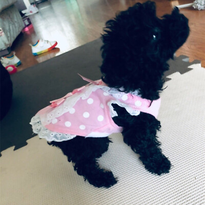 #ad Teacup Yorkie Dress Dog Skirt Bow Puppy Princess Clothes For SMALL Dog XXXS XXS