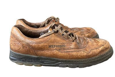#ad Mephisto Distressed Leather Mens Lace Up Shoes Size 10.5 Air Bag System Soles