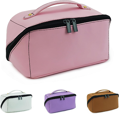 #ad Cosmetic Travel Bag Women Large Capacity Travelling Makeup Bag Opens Flat Water