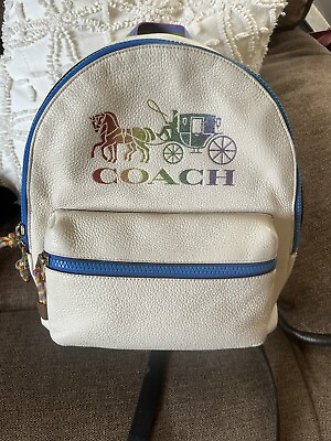 #ad Coach Signature Backpack pride Accents cream Pebble Leather READ