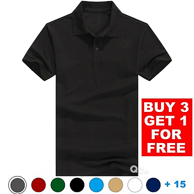 #ad Men#x27;s Polo Shirt Dri Fit Golf Sports Cotton Short Sleeve Jersey Casual Plain