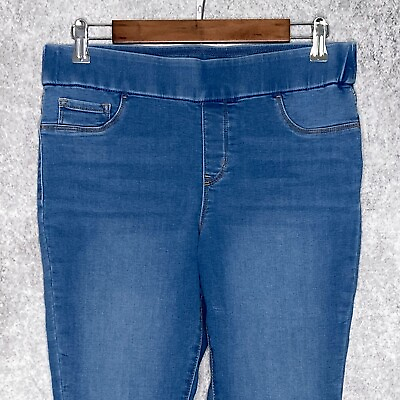 #ad Nine West womens super skinny pull on jeans size 8 stretch elastic waist light