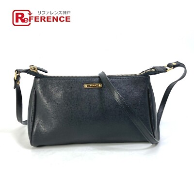 #ad Fendi 8M0357 Logo Crossbody Pochette Shoulder Bag Leather Women#x27;S Black 99049