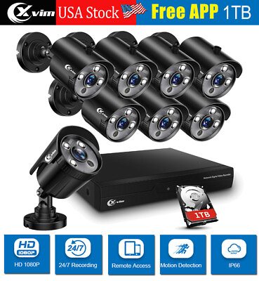 #ad XVIM 8CH 1080P Outdoor Security Camera System CCTV Waterproof Night owl Vision