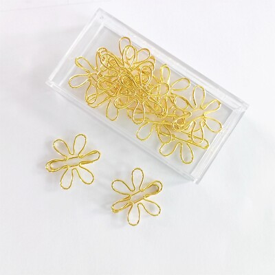 #ad 100PCS Floral Paper Clips Metal Bookmark Cute Page Holder Office