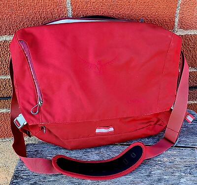 #ad Osprey Beta Laptop Messenger Bag Maroon Red