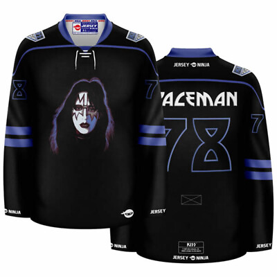 #ad KISS The Solo Albums Spaceman Hockey Jersey