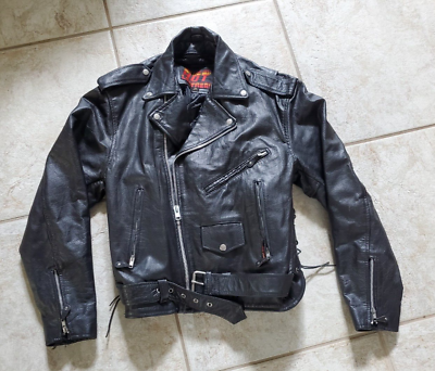 #ad Hot Leathers Men#x27;s Motorcycle Jacket Black Leather