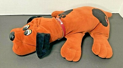 #ad Vintage Pound Puppy Brown Puppy Dog Plush Stuffed animal with Collar 1980s Tonka