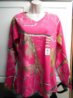 #ad New Realtree Womens Sz S M 8 10 Pink Camo Camouflage Branches Trees Leaves