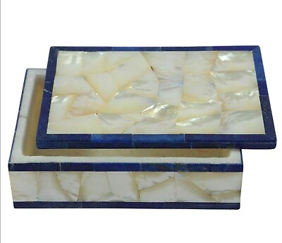 #ad Mother of Pearl Overlay Work Trinket Box Rectangle Jewelry Organizer for Sister