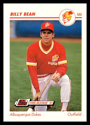 #ad 1991 Line Drive AAA #1 Billy Bean Albuquerque Dukes Baseball Card