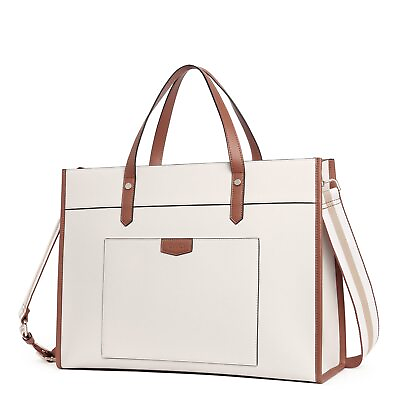 #ad Laptop Tote Bag Leather 15.6 inch Briefcase for Women Large Work Shoulder Bag...