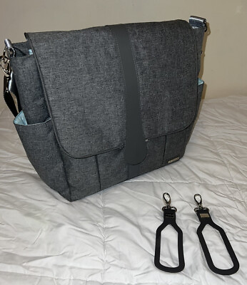 #ad JJ Cole Diaper Bag Gray Heather Backpack Messenger Bag Unisex Boy Girl